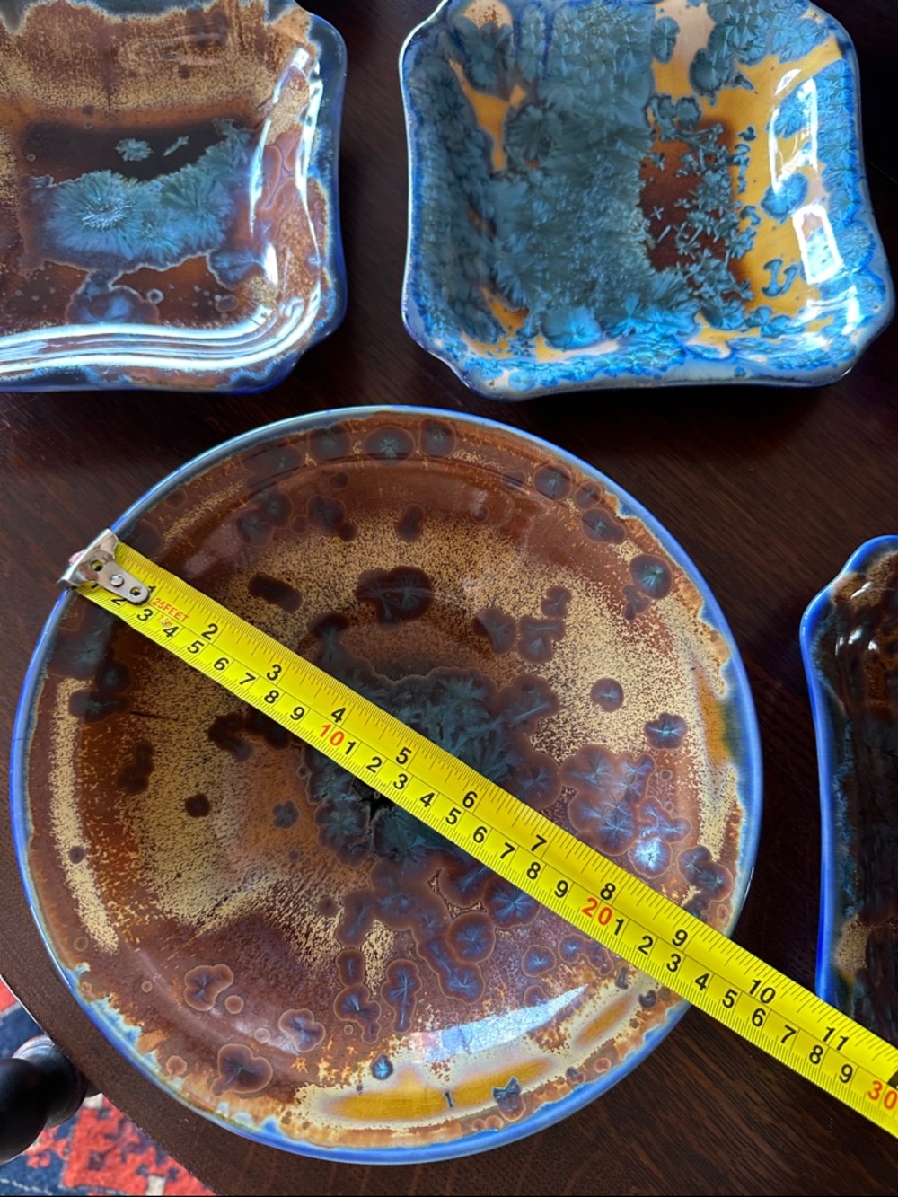 Edgecomb Pottery Crystalline glaze bowl. Handmade, artisan, rustic kitchen decor - Picture 8 of 11